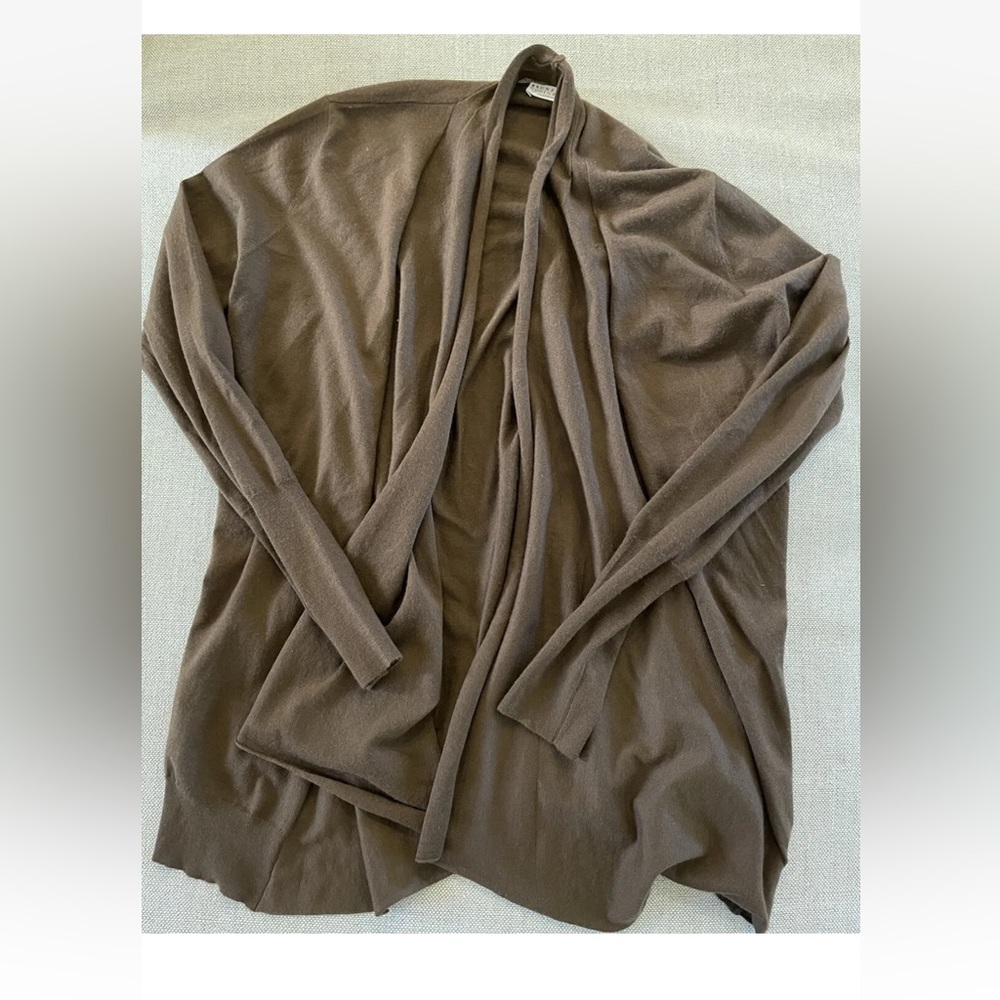 Brunello Cucinelli made in italy Cashmere Open Cardigan Sweater in Brown Size L